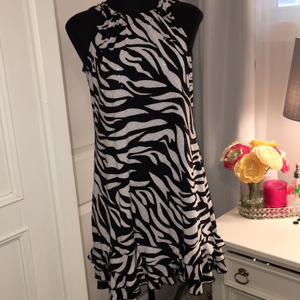 COPY - dressbarn Sequin Look Zebra Dress